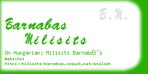 barnabas milisits business card